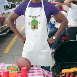 Delantal Largo Parrillero Sargento Personalizado Parrillero Apron