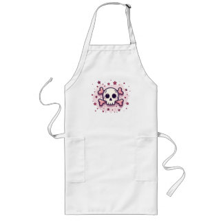 Delantal Largo Pastel Pink Skull and Crossbones