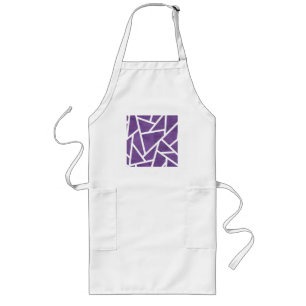 Delantal Largo Patrón de mosaico morado y blanco