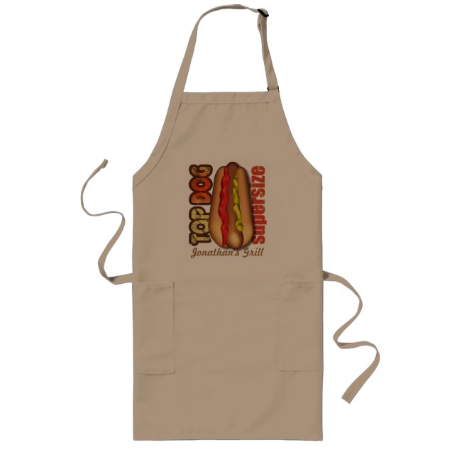 Delantal Largo Perrito caliente divertido del perro superior (Frente)