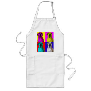 Delantal Largo perro de arte pop del algodón Long Apron