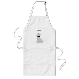 Delantal Largo Perro gris personalizado Perro de cerdo Apron larg