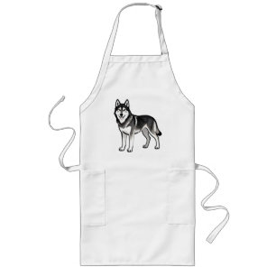 Delantal Largo Perro Husky de Dibujos Animados Regalo Siberiano B