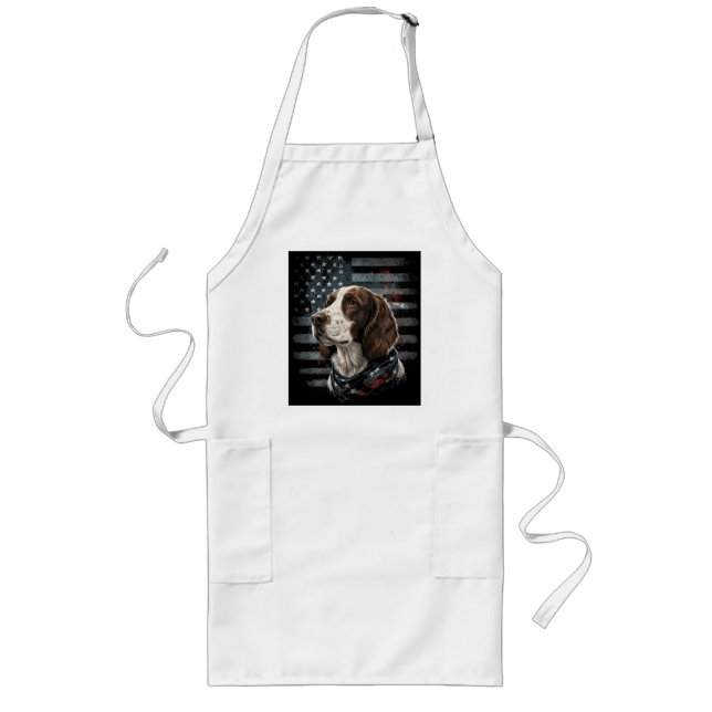 Delantal Largo Perro Springer Spaniel Bandera Americana (Frente)