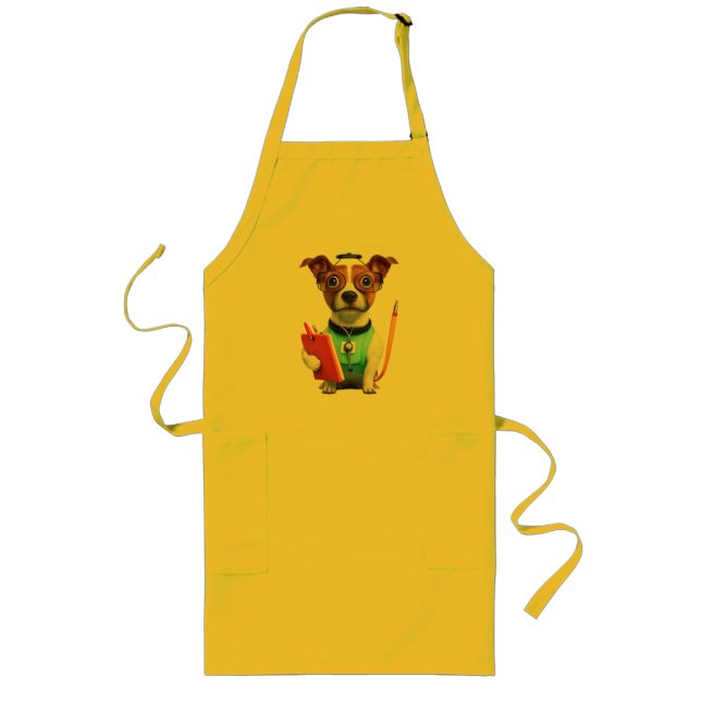 Delantal Largo Perro trabajando como enfermera, perro llevando un (Frente)