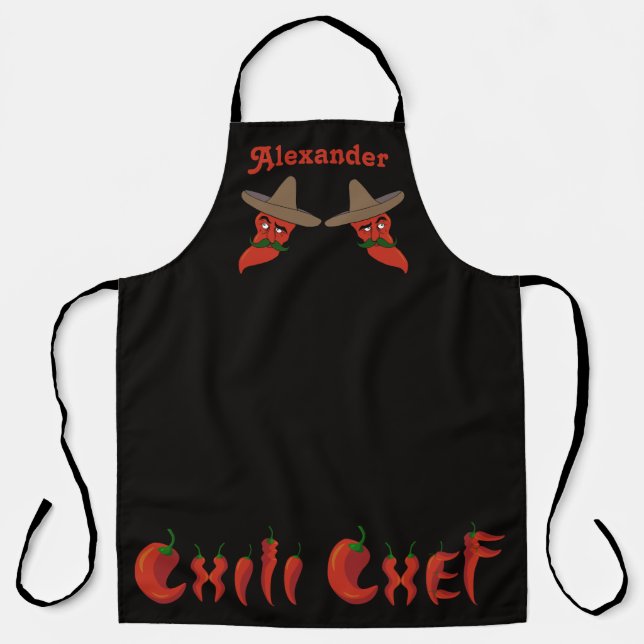 Delantal Largo Personalizable Chilli Chef (Anverso)