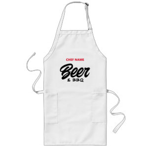 Delantal Largo Personalizado de cerveza y fiesta de barbacoa larg