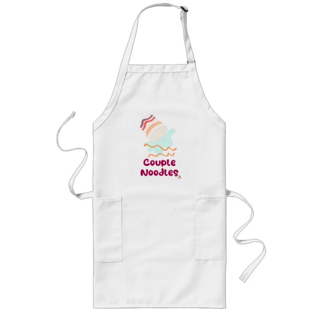 Delantal Largo Personalizado de la Copa Ramen de Noodles Parejas (Frente)
