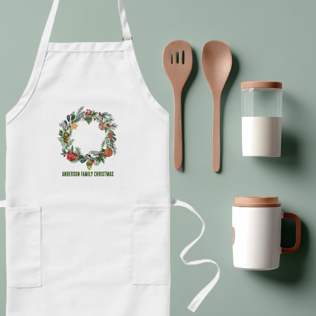 Delantal Largo Personalizado de nombre de familia de guirnaldas d (Subido por el creador)