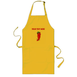 Delantal Largo Personalizado Pimienta De Chili Con Personalizado