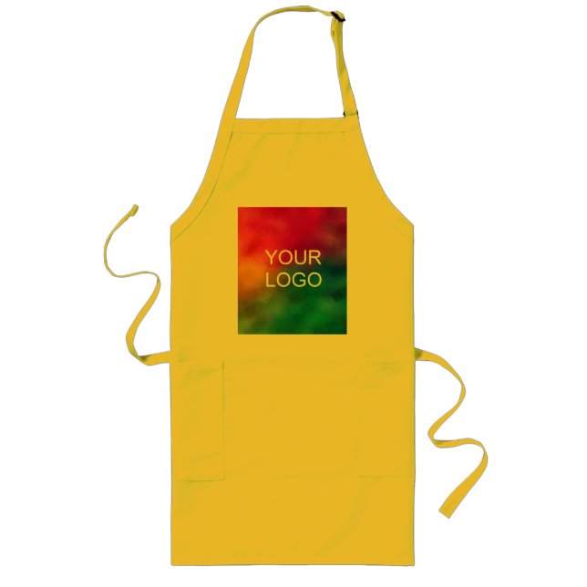 Delantal Largo Personalizado Publicación comercial Añadir foto co (Frente)