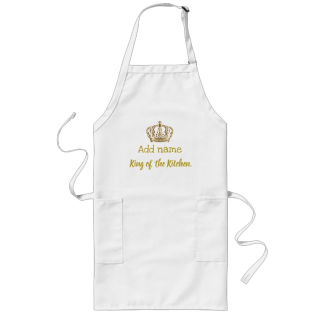 Delantal Largo Personalizado, rey de la cocina (Frente)