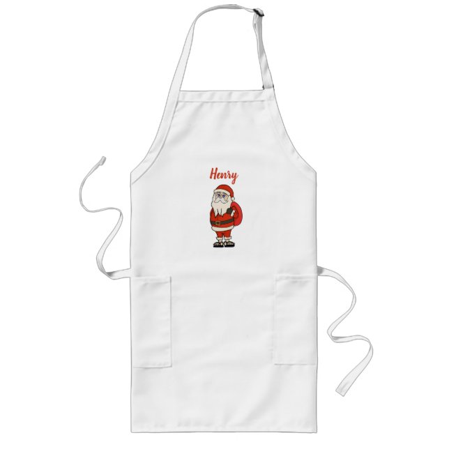 Delantal Largo Personalizado Santa Claus Navidades Flip Flops (Frente)