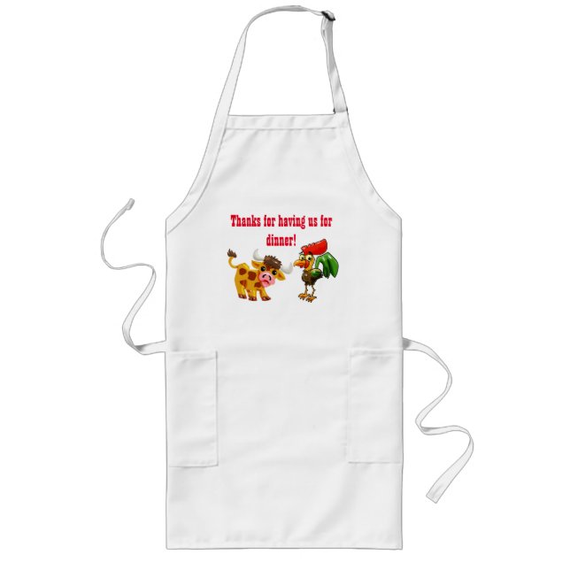 Delantal Largo Personalizado Steer y Rooster Long Apron (Frente)