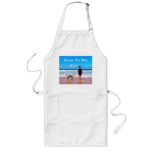 Delantal Largo Personalizado tu regalo de foto de Apron con texto (Frente)