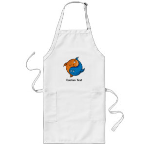 Delantal Largo Personalizado Yin Yang Fish