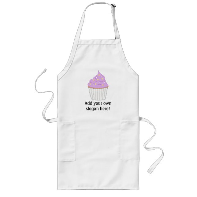 Delantal Largo Personalizar de este gráfico de Lilac Cupcake (Frente)