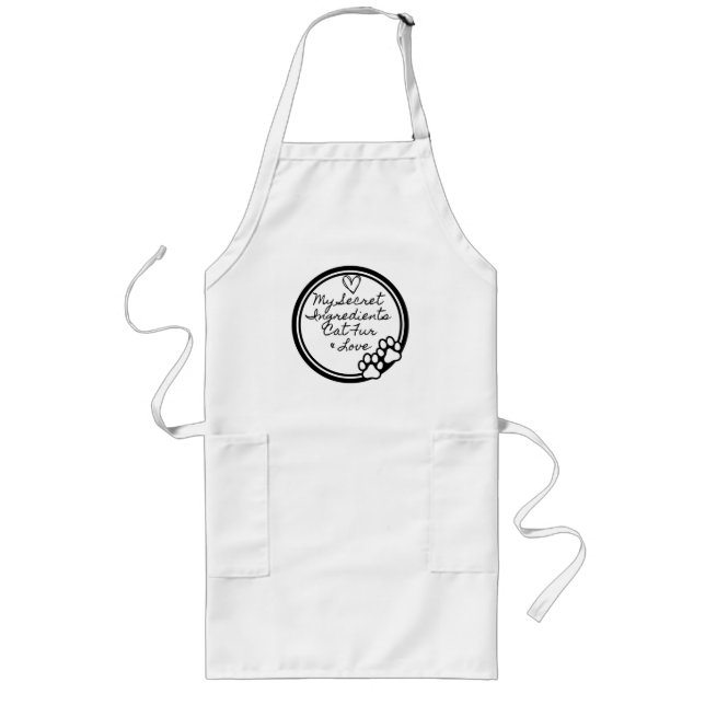 Delantal Largo Piel de gato y amor - Apron ingrediente secreto (Frente)