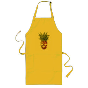 Delantal Largo Piña Divertida Fruta Calavera