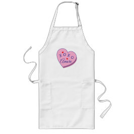 Delantal Largo Pink Heart Amore XOXO Valentine’s Day Apron