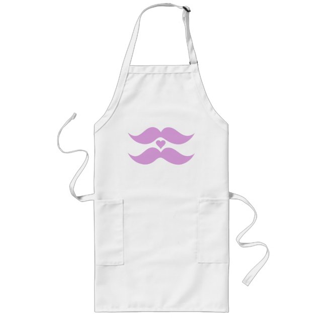 Delantal Largo Pink Mustaches personalizado apron (Frente)