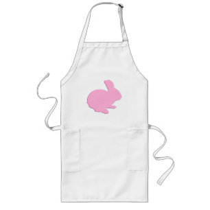 Delantal Largo Pink Polka Dot Silhouette Easter Bunny Apron