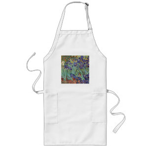 Delantal Largo Pintura impresionista de Van Gogh Irises
