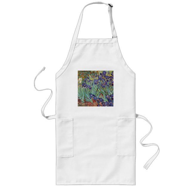 Delantal Largo Pintura impresionista de Van Gogh Irises (Frente)
