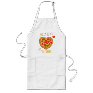 Delantal Largo Pizza Es Mi San Valentín