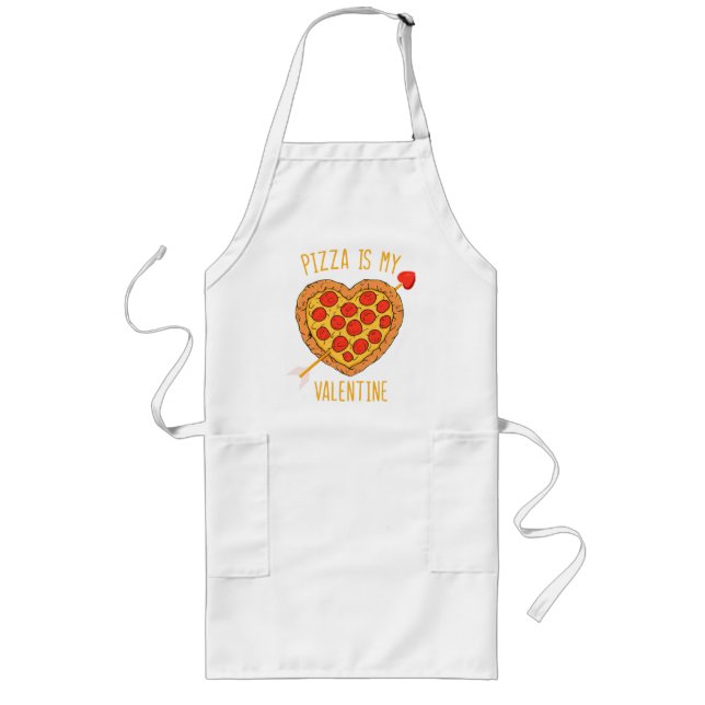Delantal Largo Pizza Es Mi San Valentín (Frente)