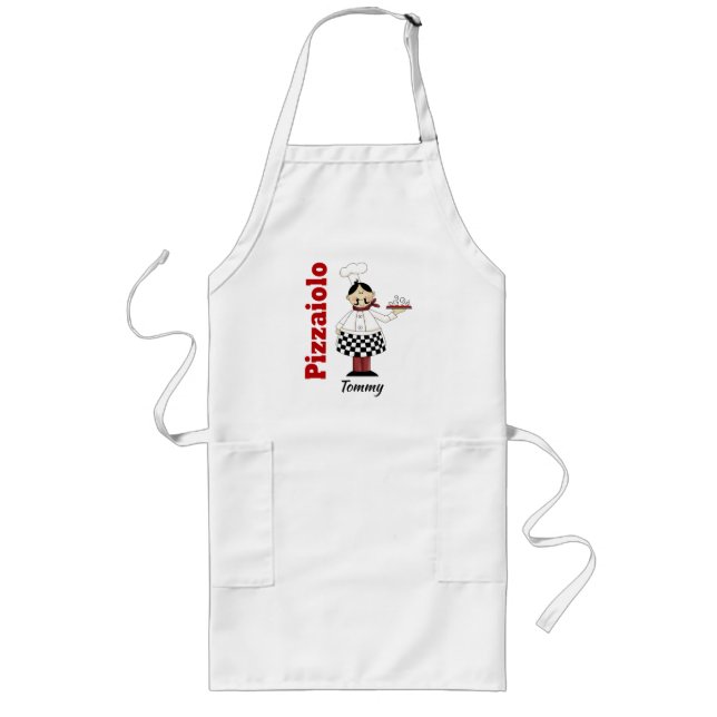 Delantal Largo Pizzaiolo Pizza Chef personalizado (Frente)