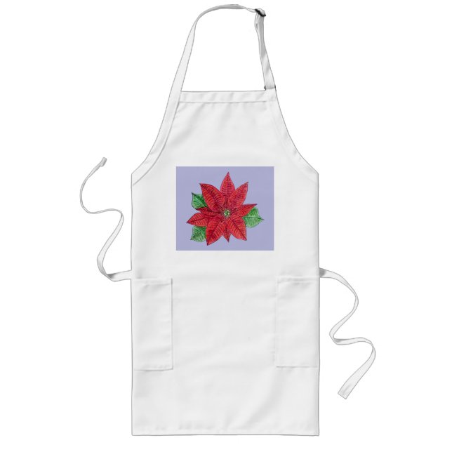 Delantal Largo Poinsettia Apron - Lavanda (Frente)