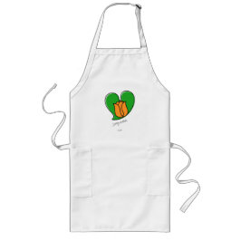 Delantal Largo Primavera enamorada - Naranja Tulips Long Apron