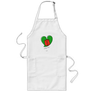 Delantal Largo Primavera enamorada - Tulipanes rojos Largo Apron