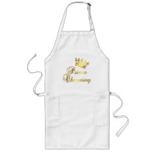 Delantal Largo Príncipe el encantar en la camiseta del oro para