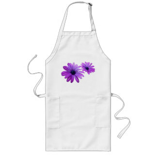 Delantal Largo Purple Daisy Apron Hermosa Flor Azul BBQ Apron