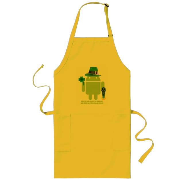 Delantal Largo Que vivas mientras quieras Android Irlandés (Frente)