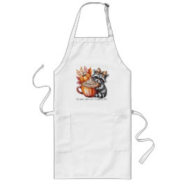 Delantal Largo Raccoon with Pumpkin Latte Fall Season Sweatshirt