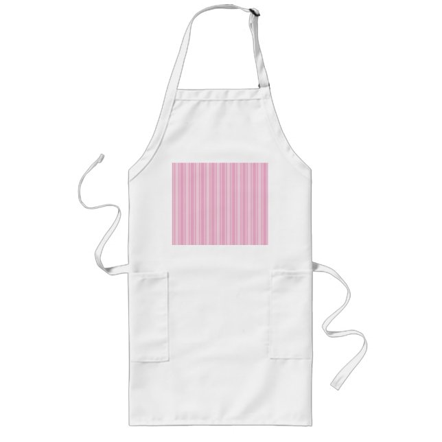 Delantal Largo Rayas de caramelo rosa pálido (Frente)
