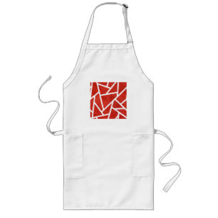 Delantal Largo Red and white mosaic pattern