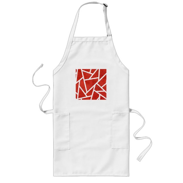 Delantal Largo Red and white mosaic pattern (Frente)