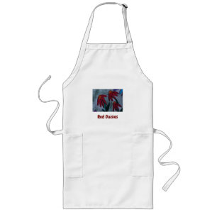 Delantal Largo Red Daisies Apron