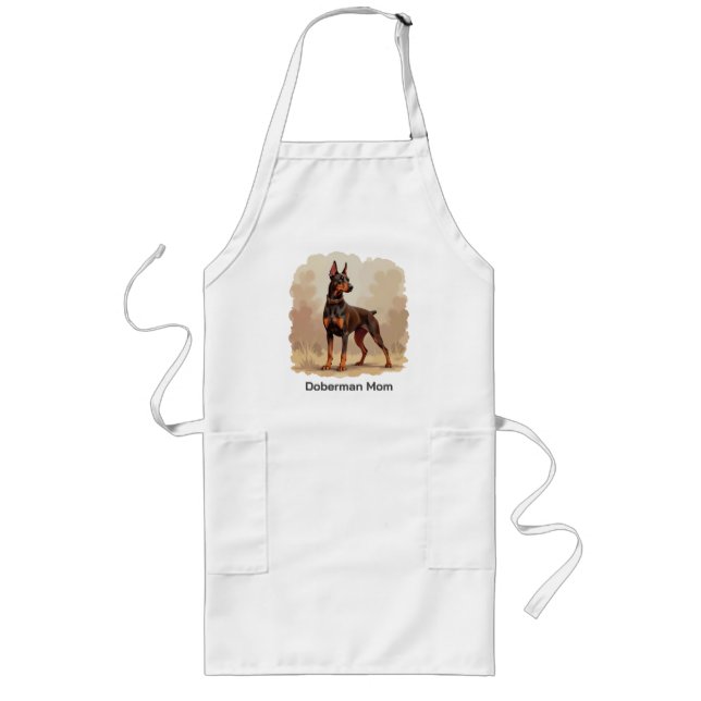 Delantal Largo Red Rust Brown Doberman Pinscher Dog (Frente)