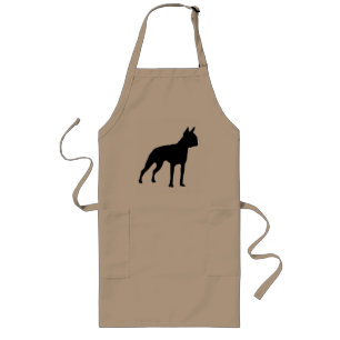 Delantal Largo Regalos del perro de Boston Terrier (negro)