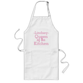 DELANTAL LARGO REINA DE MONOGRAMA DE LA COCINA