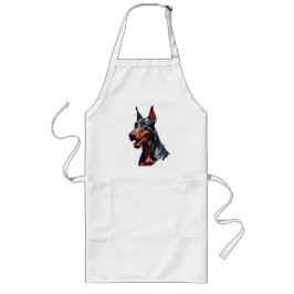 Delantal Largo Retrato fiero de Doberman Perro agresivo regalo