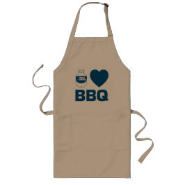 Delantal Largo Rinoceronte azul "I Heart BBQ"