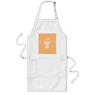 Delantal Largo Rosa de Flourish de color blanco retro Peach