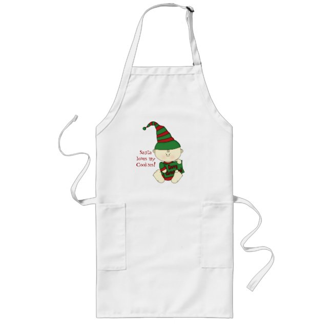Delantal Largo ¡Santa ama mis galletas! (Frente)