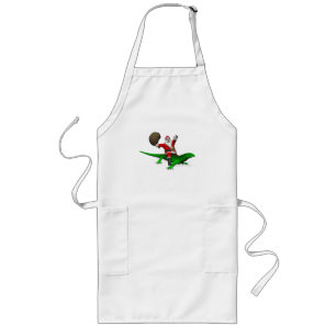 Delantal Largo Santa Claus Riding Green Lizard